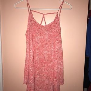 Strappy tank top. Orange animal print